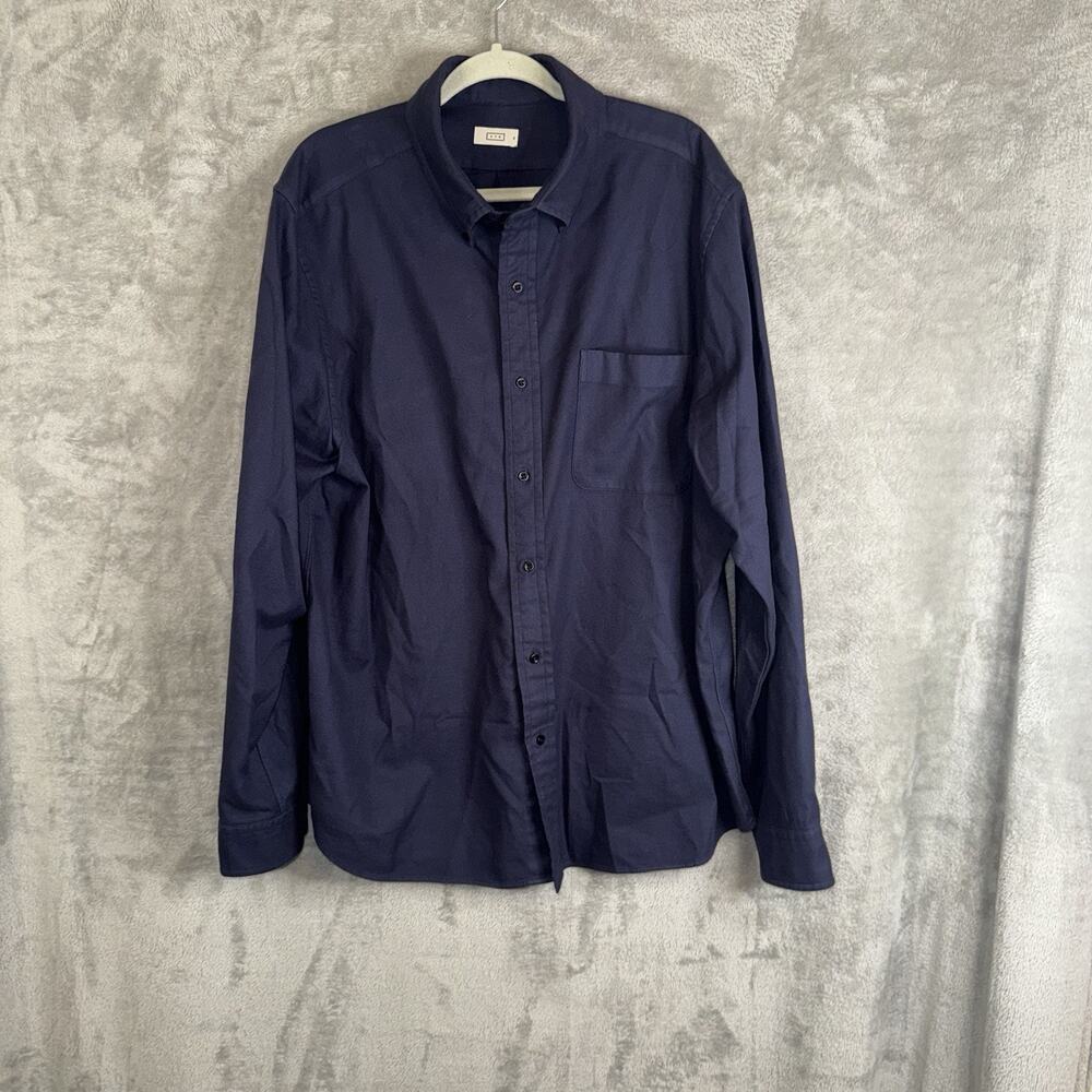 AYR Shirt Mens XL Blue Button Down Long Sleeve Collared Pockets Causal Cotton